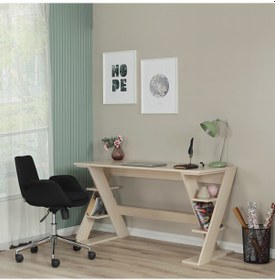 Resim Pasific Home Lungo Raflı Çalışma Masası, Ofis Masası, 60X140 Cm, Meşe 