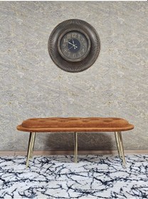 Resim Zafir Ufo Oturak Bench - Gold Kaplama Sivriltme Ayak - Oturak - Bench - Puf - Yatak Ucu Pufu Turuncu 