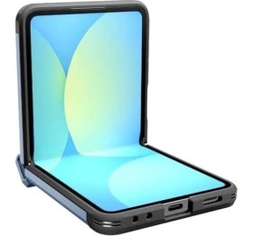 Resim Galaxy Z Flip 7 ile Uyumlu Ekstra Dayanıklı Kılıf Tough Armor Pro Hava Kanalı Teknolojisi Askeri Sınıf Koruma Magfit Özellikli Kickstand'lı Sierra Blue Çift Katman Kapak - ACS09562 
