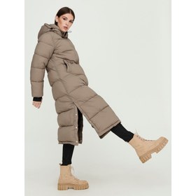 Resim Only Oversize Kapüşonlu Maxi Kadın Kaban - Sıcak ve Şık Kışlık - Siyah / XS 