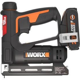 Resim Worx WX843 20VOLT/2.0AH. Li-Ion Şarjlı Profesyonel 6-14MM Zımba ve 15MM Çivi Çakma + 3500 Adet Yedek Zımba ve Çivi 