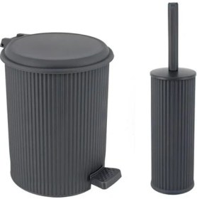 Resim Nostalji 011 Pedallı Çöp Kovası ve Klozet Fırçası 