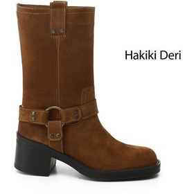 Resim Gönderi(R) Gönderir Kadın Taba Süet Kalın Topuklu Hakiki Deri Çizme Gkzc134m1963 TABA SÜET 