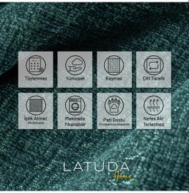 Resim Jakarlı Şönil Koltuk Örtüsü Kanepe Örtüsü Koltuk Şalı 110x175 2 Ad. Kaymaz Turkuaz Turkuaz 