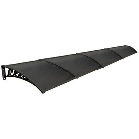 Resim Pratik Sundurma Kapı Pencere Üstü 100x600 Cm Siyah 6 Mm Levhalı Siyah 