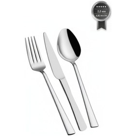 Resim Arsel Seyhan Sade 12 Kişilik Paslanmaz 72 Parça Kutulu Çatal Kaşık Bıçak Takımı Gümüş 