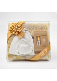 Resim Takke + Esans + Tesbih + Seccade Seti Gold Altın 110 x 64 