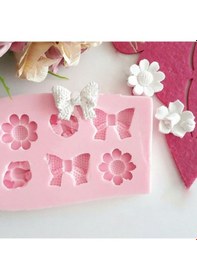 Resim Silikon Kalıp Mini Fiyonk Ve Çiçek Figürleri Mum Kalıbı 