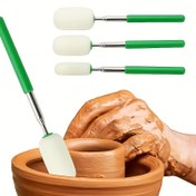Resim Şekil Verme ve Su Emme için Geri Çekilebilir Sünger Çubuk, Paslanmaz Çelik Saplı Ayrılabilir Sünger Çubuğu ve Plastik Kauçuk Sap, Seramik İçin Uygun, Ayarlanabilir Geri Çekilebilir Sünger Çubuk, Yüksek ve Dar Kaplar İçin Uygundur 