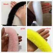 Resim 1 Rulo Ultra Yumuşak Tüylü Sahte Tavşan Kürk Süs Bandı - Dikiş, El İşi ve DIY Projeler İçin Peluş Kumaş Kurdele - Eşarp, Yakalıklar, Ayakkabı Dekoru - (100cm x 5cm, Endüstriyel Dikiş Makineleri ile Uyumlu) - Siyah, Beyaz, Pembe, Sarı Renklerde Mevcut - Lüks Dokulu, Yumuşak Dokulu Moda Aksesuarları için Kurdele 