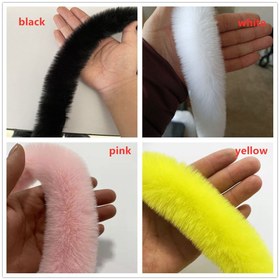 Resim 1 Rulo Ultra Yumuşak Tüylü Sahte Tavşan Kürk Süs Bandı - Dikiş, El İşi ve DIY Projeler İçin Peluş Kumaş Kurdele - Eşarp, Yakalıklar, Ayakkabı Dekoru - (100cm x 5cm, Endüstriyel Dikiş Makineleri ile Uyumlu) - Siyah, Beyaz, Pembe, Sarı Renklerde Mevcut - Lüks Dokulu, Yumuşak Dokulu Moda Aksesuarları için Kurdele 