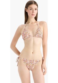 Resim Defacto Regular Fit Çiçekli Bürümcük Üçgen Bikini Üstü-fall İn Love E2576ax25smrd194 Kırmızı 