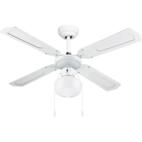 Resim Dlc Poyraz Bakır Motor Lambalı 4 Kanatlı 107 cm Tavan Vantilatörü Beyaz 