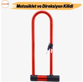 Resim Kilit Direksiyon Motosiklet Bisiklet Kilidi Motorsiklet Halat Zincir Çelik Hırsız Güvenlik 31 cm 