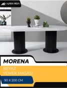 Resim Alperarda Design Morena Oval Beyaz Yemek Masası 