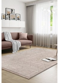 Resim Yalın Bukle Salon Halısı Hav Vermez Mutfak Halısı Çocuk Odası Halısı Koridor 5579 Gri Bej Bej 