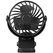 Resim Gece Lambası Ve 720 Dönebilen Klipsli Şarjlı Vantilatör Siyah 