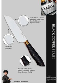 Resim Black Copper Serisi Mutfak Bıçak Et Sebze 5 Li Şef Bıçağı Mft-568 Siyah 