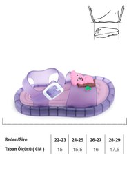 Resim GEZER Yazlık Kız Çocuk Suni Deri Işıklı Rahat Taban Bilekten Ayarlanabilir Günlük Sandalet 