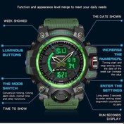 Resim Fastbuy Sanda 3132 Erkek Spor Saati, Su Geçirmez, Çok Fonksiyonlu, Aydınlık, Siyah Kırmızı Renkli Çok Renkli 