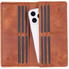 Resim Genel Markalar Aura Hakiki Deri, El Yapımı, Telefon Bölmeli, Kadın Cüzdanı, Karamel 