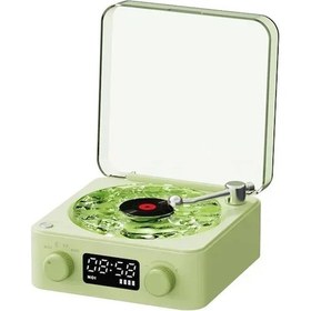 Resim Vinil Çalar Bluetooth Hoparlör Beyaz Gürültü İle Retro Pikap 