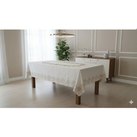 Resim Vnl Fantazi Masa Örtüsü Başak Krem-kahve Krem 