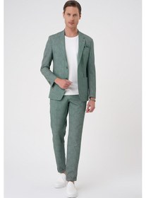 Resim Efor Comfort Fit Mono Yaka Çift Yırtmaç Torba Cep Casual Yeşil Ceket C 701 Yeşil 