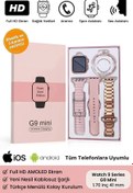 Resim Makesis Haino Teko G9 Mini Rose Gold Bileklik Hediyeli Amoled Ekran 41MM Kadın Akıllı Saat 