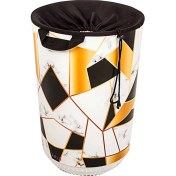 Resim Qutu Qoja Kese 40 L Gold Marble Desenli Çok Amaçlı Çamaşır ve Oyuncak Sepeti 