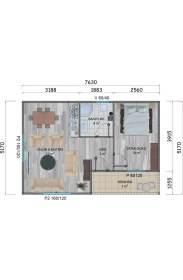 Resim Sismik Prefabrik 40 M2 Prefabrik Ev 
