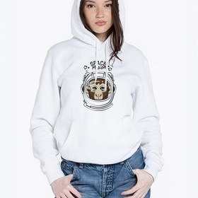 Resim Astronot Maymun Kapşonlu Kadın Sweatshirt 