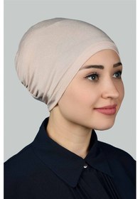Resim Altobeh Hazır Pratik Geçmeli Lastikli Tesettür Bone - Bej 