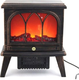 Resim Dekoratif Ledli Isıtmalı Ayaklı Şömine 36cm Aalk2504 