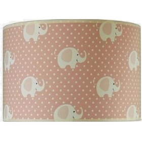 Resim Şenay Aydınlatma Çocuk Odası Silindir Kumaş Avize Sarkıt-Pembe Fil 