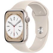 Resim Apple Watch Series 8 Gps 45MM Starlight Aluminium Case With Starlight Sport Band - Regular MNP23TU/A 