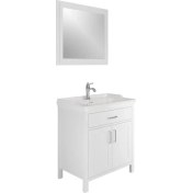 Resim Kale Vintage 80 cm Beyaz Banyo Dolabı Takımı 