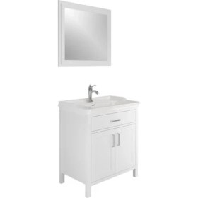 Resim Kale Vintage 80 cm Beyaz Banyo Dolabı Takımı 