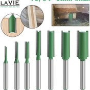 Resim 1-7 adet LAVIE 6mm Şaft Düz Bit Tungsten Karbür Tek Çift Flüt Yönlendirici Bit Ahşap Freze Kesici Ağaç İşleri Aracı Için 