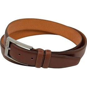 Resim Süzer Deri 3.5 Cm. Klasik Hakiki Deri Dikişli Model Düz Renk Erkek Kemer Açık Kahverengi Açık Kahverengi 