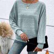 Resim Kadın Günlük Uzun Kollu Bisiklet Yaka Bluz - Düz Renk, Normal Kesim, İlkbahar/Sonbahar Koleksiyonu, Günlük Giyim, Her Gün Bluz, Klasik Stil, Uzun Kollu Bluz 