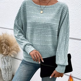 Resim Kadın Günlük Uzun Kollu Bisiklet Yaka Bluz - Düz Renk, Normal Kesim, İlkbahar/Sonbahar Koleksiyonu, Günlük Giyim, Her Gün Bluz, Klasik Stil, Uzun Kollu Bluz 