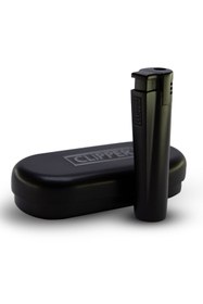 Resim Clipper Siyah Jet Flame Metal Çakmak 