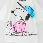 Resim Machetta Renkli Klop! Snoopy Baskılı Oversize Çocuk T-shirt 
