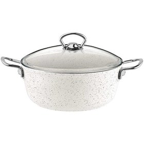 Resim Taç Döküm 22 CM Beyaz Derin Tencere 3481 