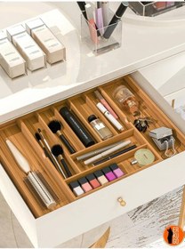Resim Bambu Ayarlanabilir Büyük Boy Çekmece Içi Ölçü Ayarlı Kaşıklık 5-7 Bölmeli, Organizer Ahşap 