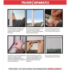 Resim Pencere Sinekliği, Tek Kanat Beyaz Tül Sineklik, Sivrisinek Ağı, Sinek Böcek Tutucu, Aparatlı Cam Sinek Teli, Kolay Montaj 75 cm 