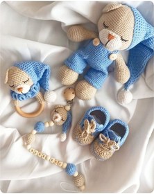 Resim Amigurumi Uykucu Ayicik Set 4'lü 