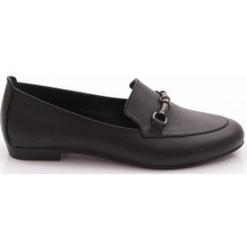 Resim Dgn 707 Kadin Aksesuarli Loafer Ayakkabi Siyah 