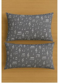 Resim Desenli Pamuklu Yastık Kılıfı 2 Adet 50 X 70cm Gri 